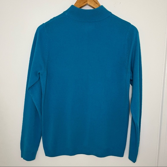 Vintage Blue Grandmacore Mock Neck Sweater - Picture 6 of 7